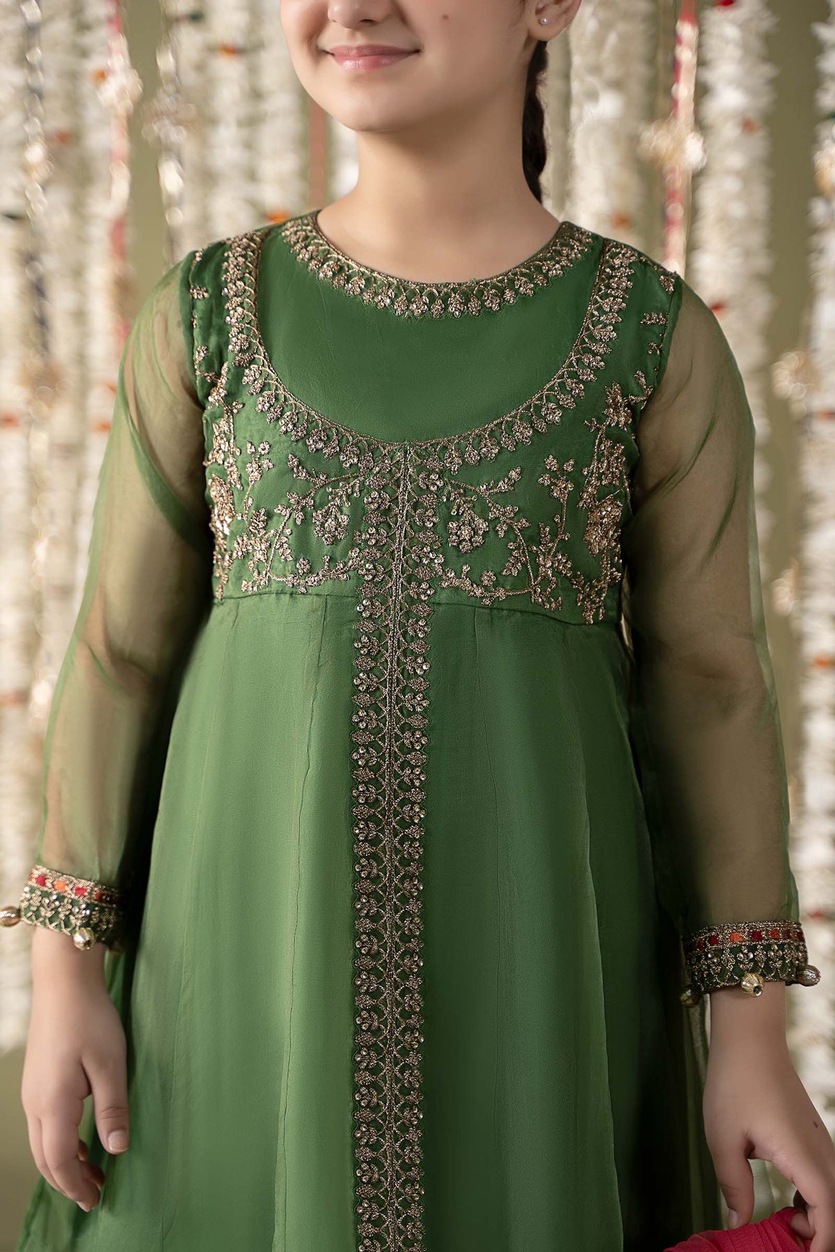 Maria B | 3 Piece Embroidered Organza Suit | MKS-EF25-32 by Maria Faisal - Registered Vendor of : Maria B - type : Kids Clothes - 100% original wedding dresses