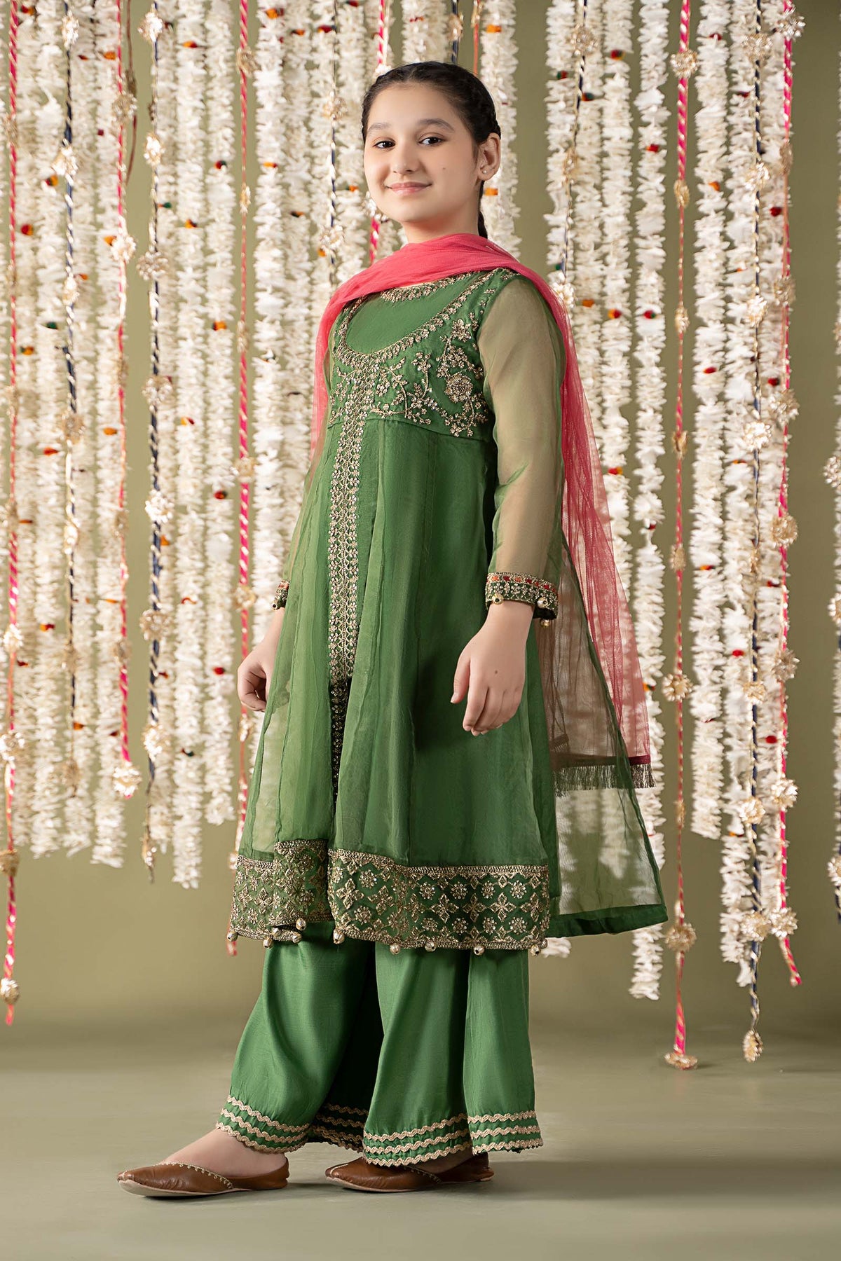 Maria B | 3 Piece Embroidered Organza Suit | MKS-EF25-32 by Maria Faisal - Registered Vendor of : Maria B - type : Kids Clothes - 100% original wedding dresses