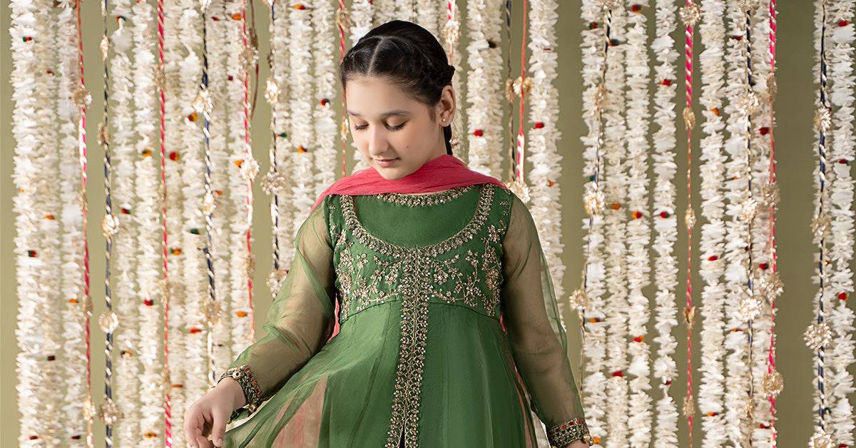 Maria B | 3 Piece Embroidered Organza Suit | MKS-EF25-32 by Maria Faisal - Registered Vendor of : Maria B - type : Kids Clothes - 100% original wedding dresses