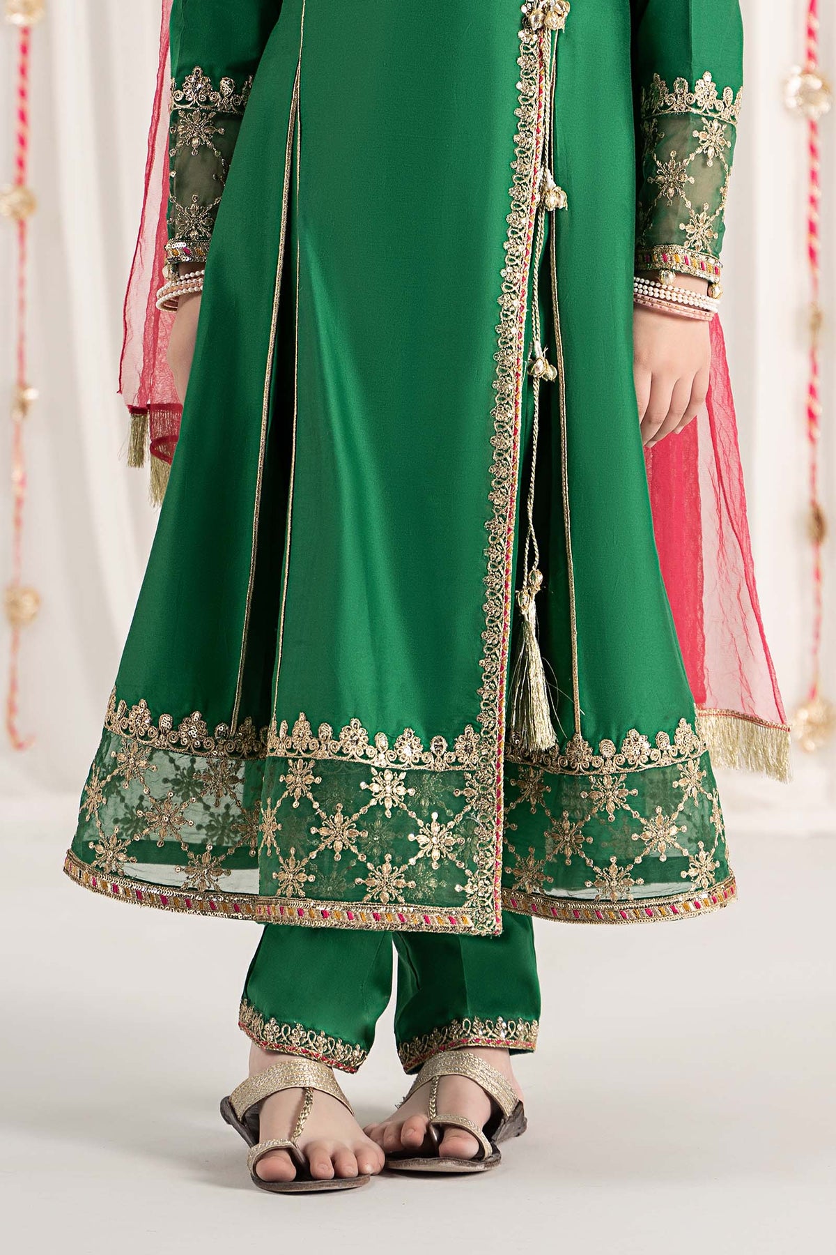 Maria B | 3 Piece Embroidered Cotton Satin Suit | MKS-EF25-41 by Maria Faisal - Registered Vendor of : Maria B - type : Kids Clothes - 100% original wedding dresses