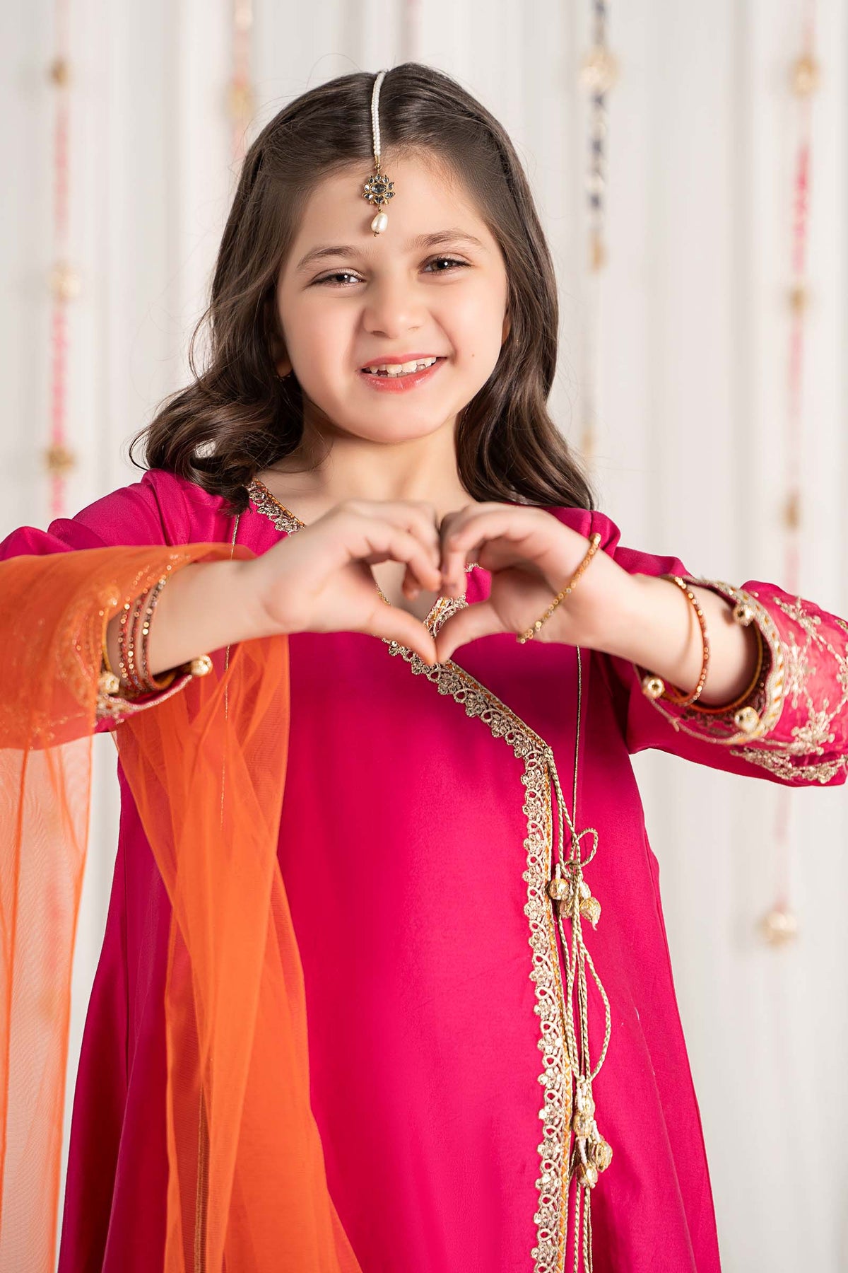3 Piece Embroidered Cotton Satin Suit - Kids Clothes - available at Maria Faisal in UK and USA