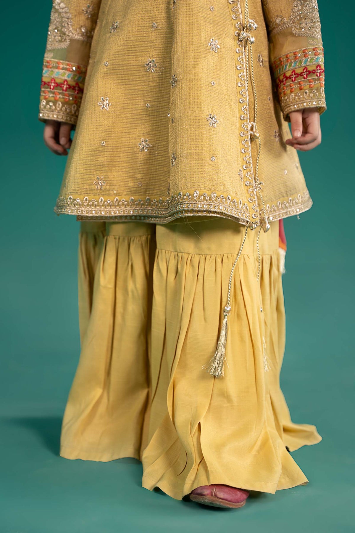 Maria B | 3 Piece Embroidered Cotton Zari Net Suit | MKS-EF25-46 by Maria Faisal - Registered Vendor of : Maria B - type : Kids Clothes - 100% original wedding dresses