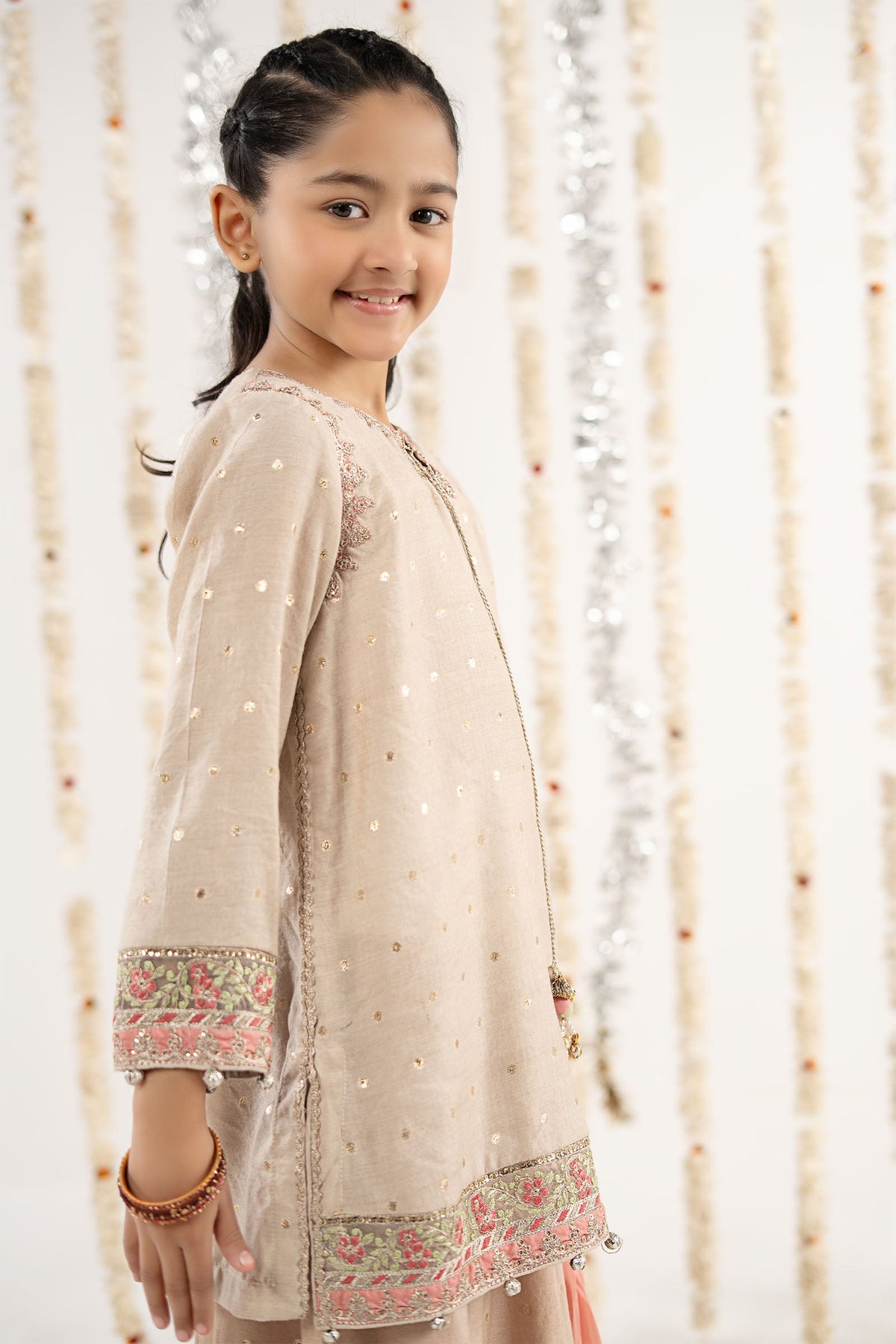 3 Piece Embroidered Lurex Jacquard Suit - by Maria Faisal - Registered Vendor of : Maria B Kids - 100% Original Designer Dress