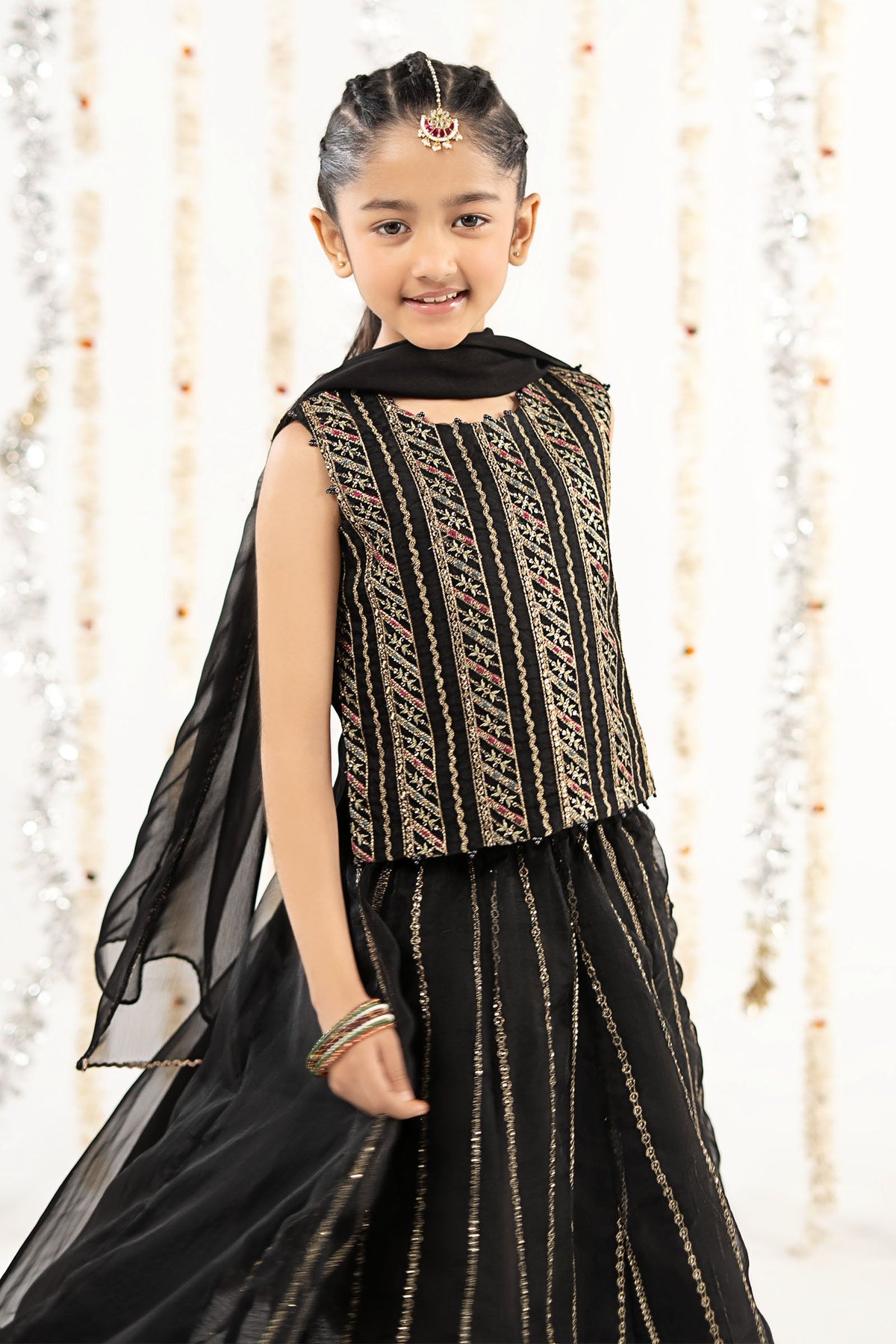 3 Piece Embroidered Organza Suit - by Maria Faisal - Registered Vendor of : Maria B Kids - 100% Original Designer Dress