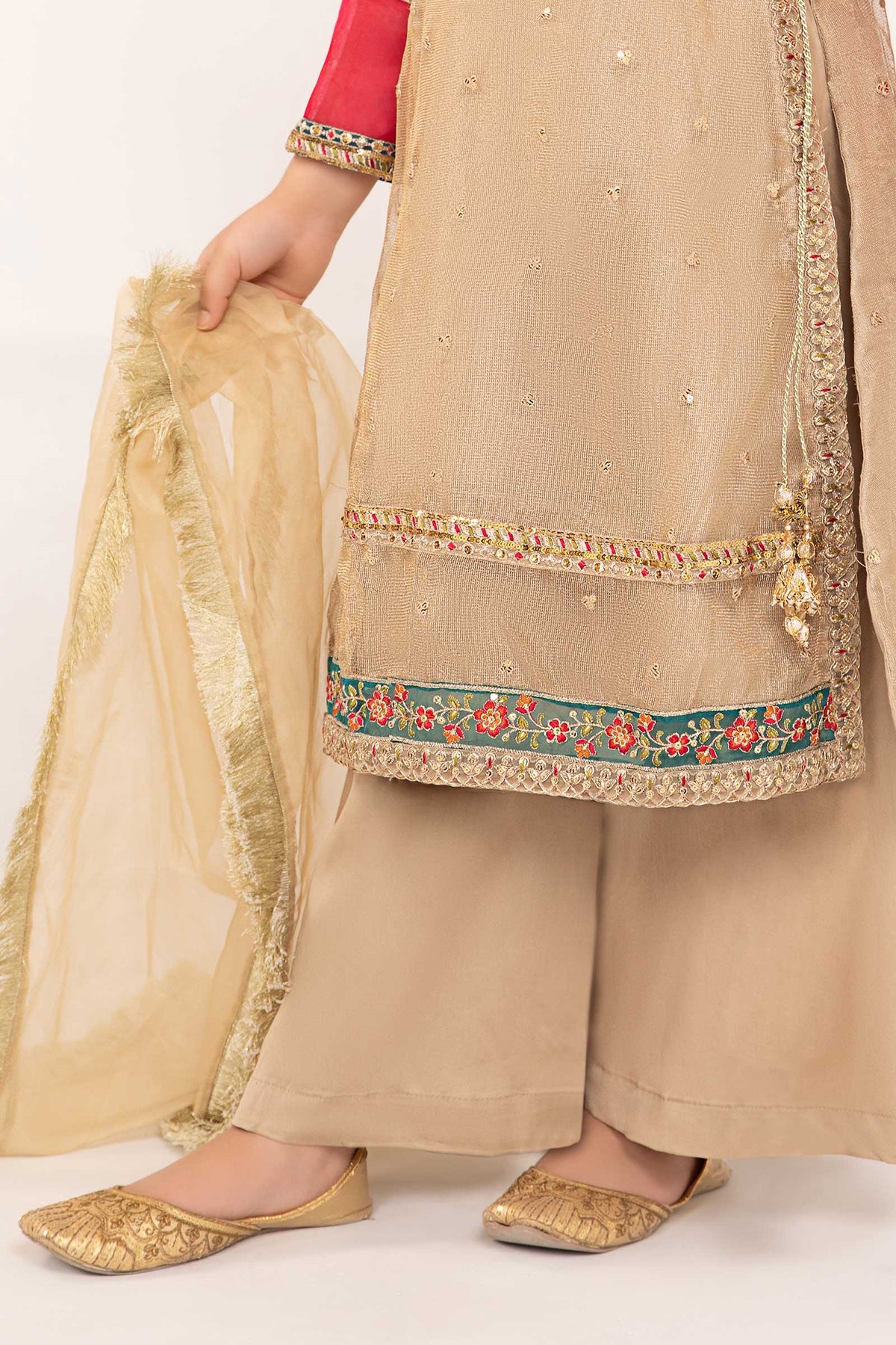 Maria B | 3 Piece Embroidered Zari Net Suit | MKS-PF24-03 by Maria Faisal - Registered Vendor of : Maria B - type : Kids Clothes - 100% original wedding dresses