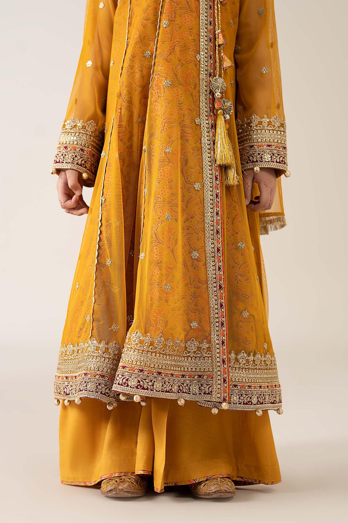 3 Piece Embroidered Poly Net Suit - Kids Clothes - available at Maria Faisal in UK and USA