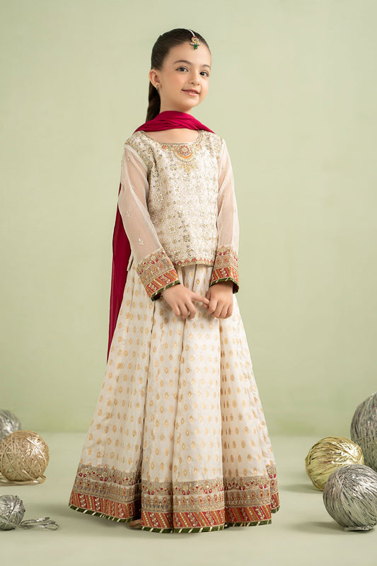 3 Piece Embroidered Organza Suit - Kids Clothes - available at Maria Faisal in UK and USA