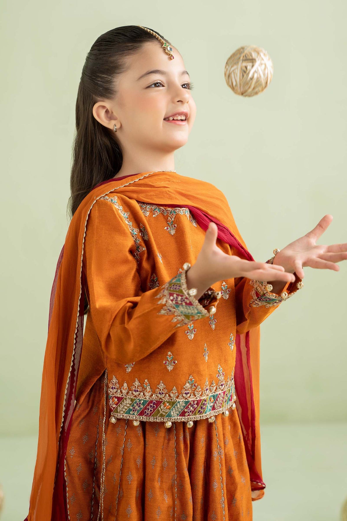 3 Piece Embroidered Net Suit - Kids Clothes - available at Maria Faisal in UK and USA