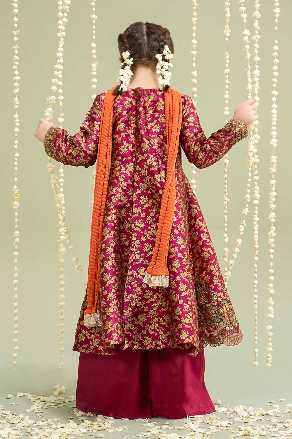 Maria B | 3 Piece Embroidered Jamawar Suit | MKS-W24-30 by Maria Faisal - Registered Vendor of : Maria B - type : Kids Clothes - 100% original wedding dresses