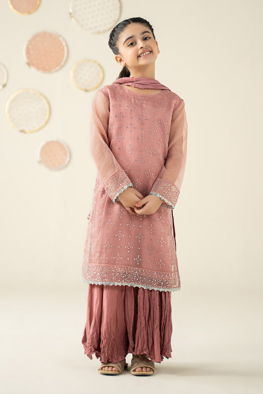 3 Piece Embellished Organza Suit - Kids Clothing - available at Maria Faisal in UK and USA.