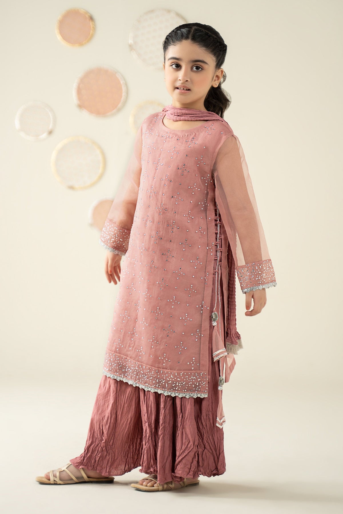 3 Piece Embellished Organza Suit - Kids Clothing - available at Maria Faisal in UK and USA.