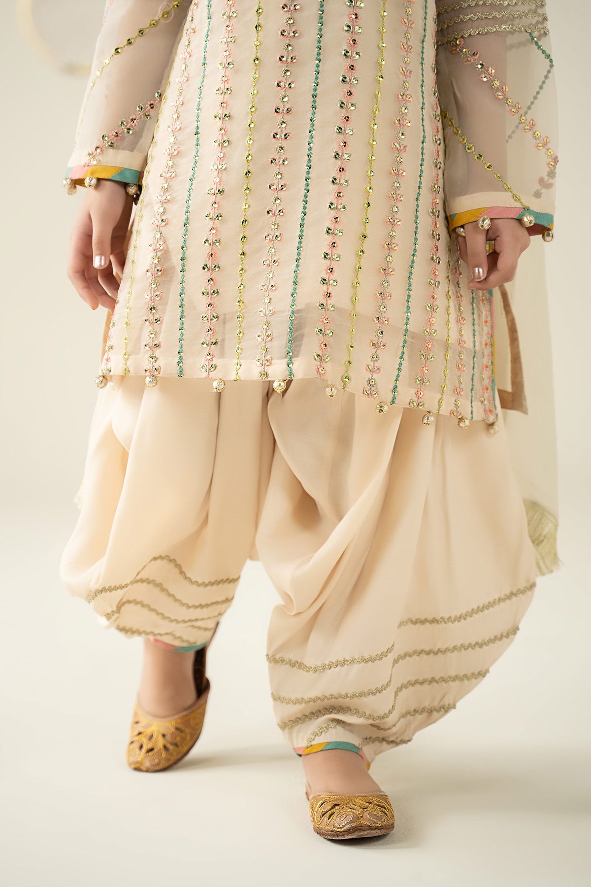 3 Piece Embroidered Organza Suit - Kids Clothes - available at Maria Faisal in UK and USA