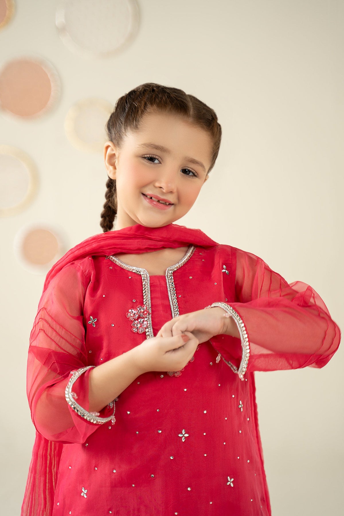 3 Piece Embellished Organza Suit - Kids Clothing - available at Maria Faisal in UK and USA.