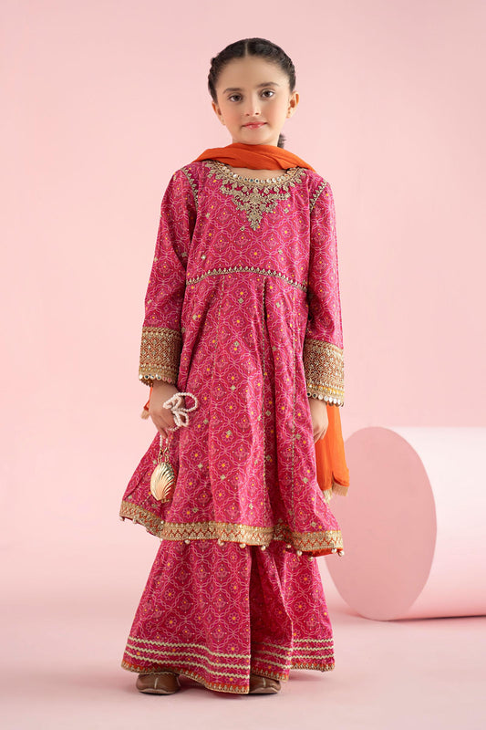 3 Piece Embroidered PK Raw Silk Suit - Kids Clothing - available at Maria Faisal in UK and USA.