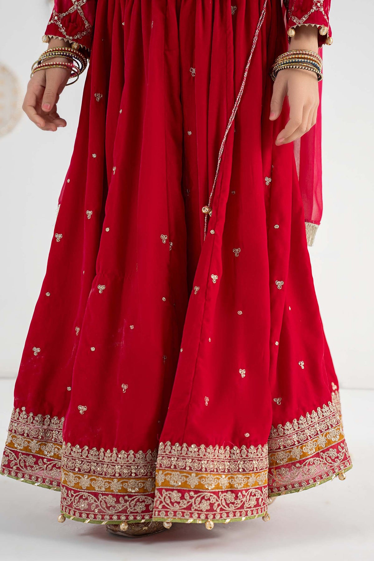3 Piece Embroidered Velvet Suit - Kids Clothing - available at Maria Faisal in UK and USA.