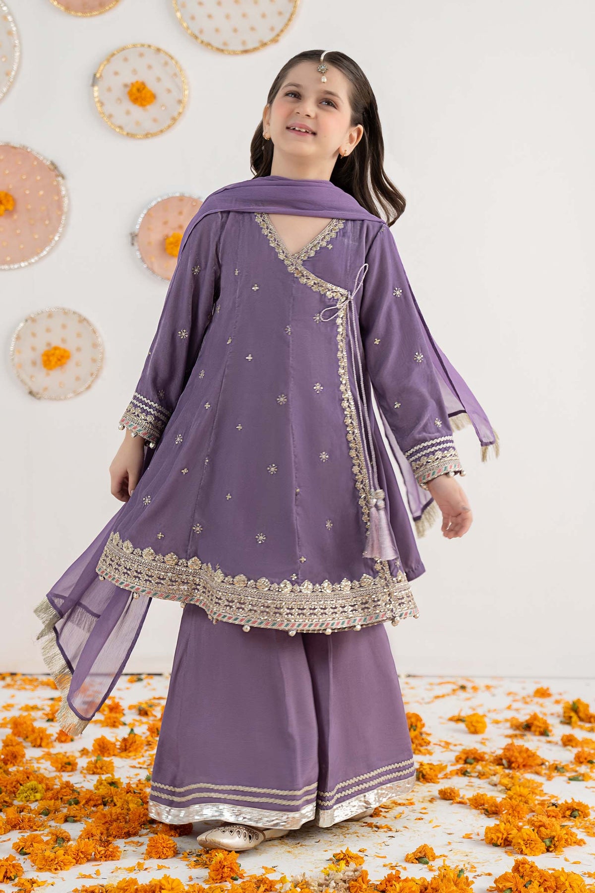 3 Piece Embroidered Velvet Suit - Kids Clothing - available at Maria Faisal in UK and USA.