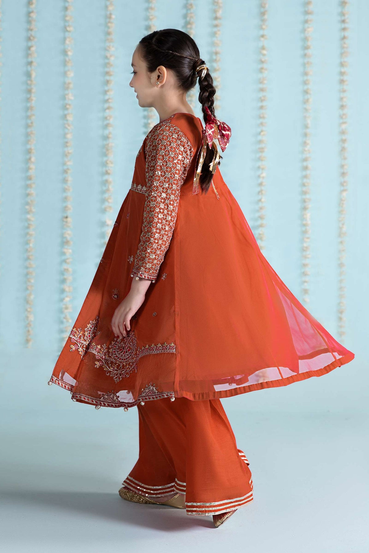 Maria B | 3 Piece Embroidered Net Suit | MKS-EA24-02 by Maria Faisal - Registered Vendor of : Maria B - type : Kids Clothes - 100% original wedding dresses