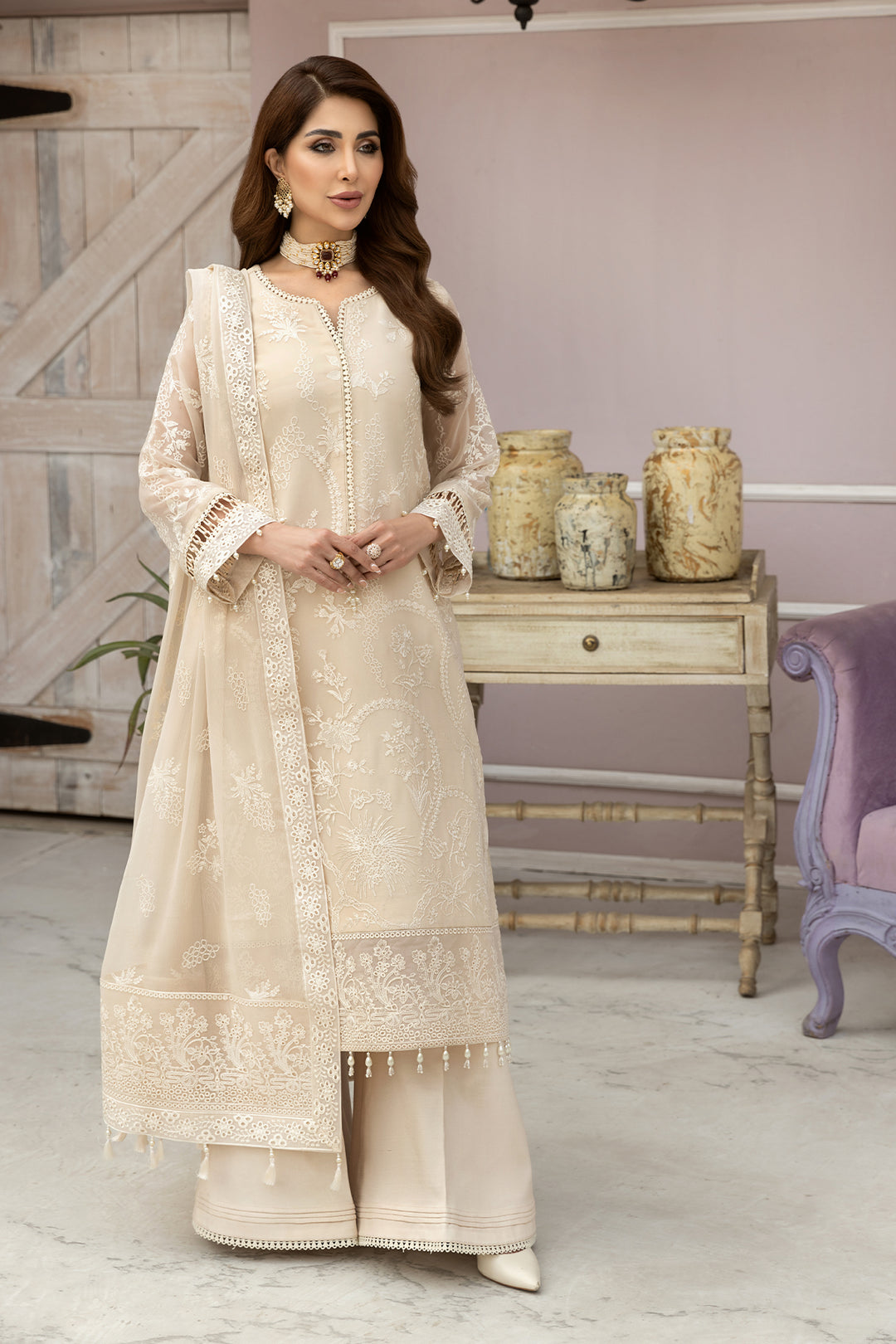 Alizeh | Formal Collection | Motiya - Designer Dress with Intricate embroidery and embellishments. Shop elegent wedding dress at Maria Faisal.
