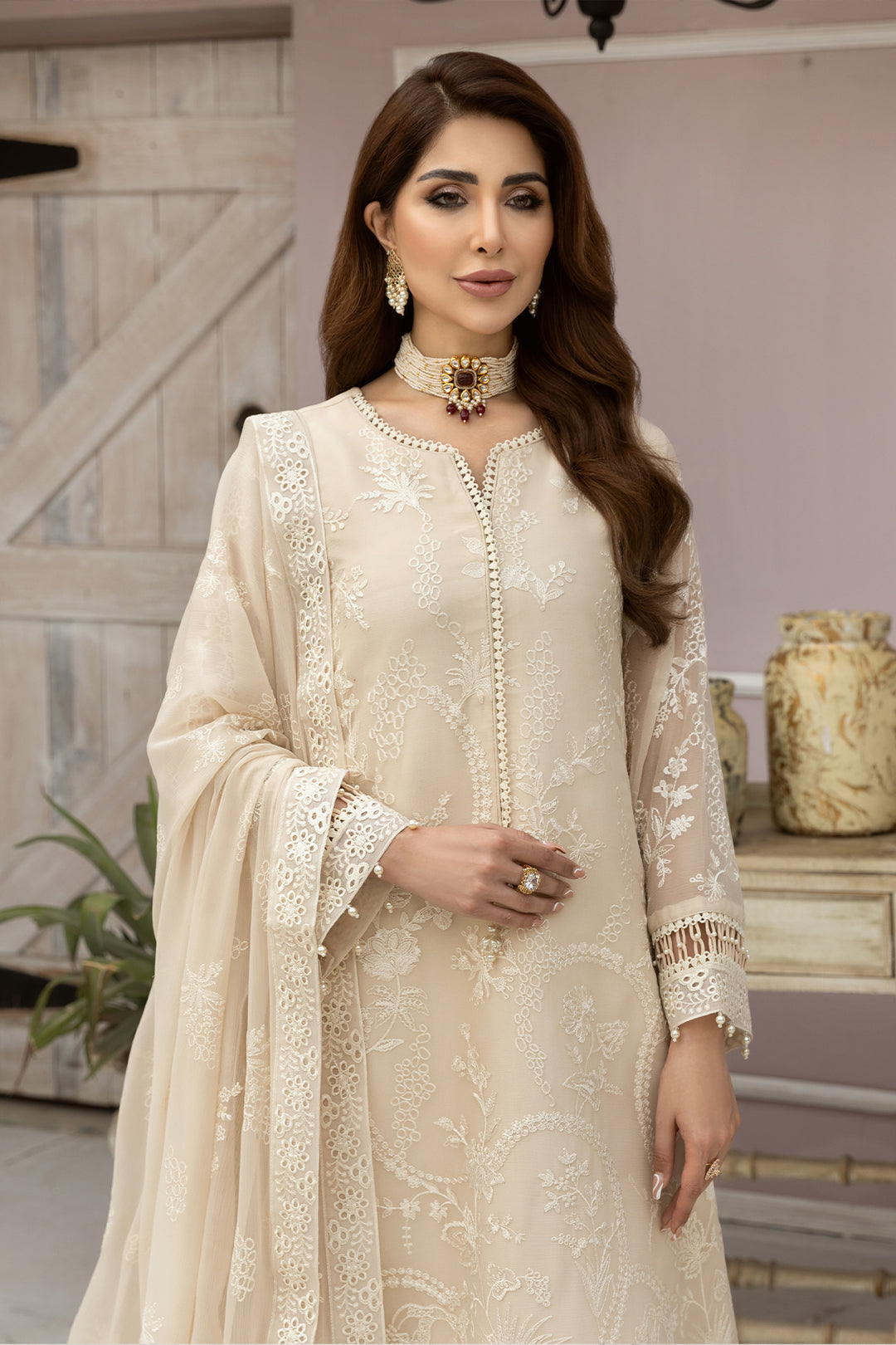Alizeh | Formal Collection | Motiya - Designer Dress with Intricate embroidery and embellishments. Shop elegent wedding dress at Maria Faisal.