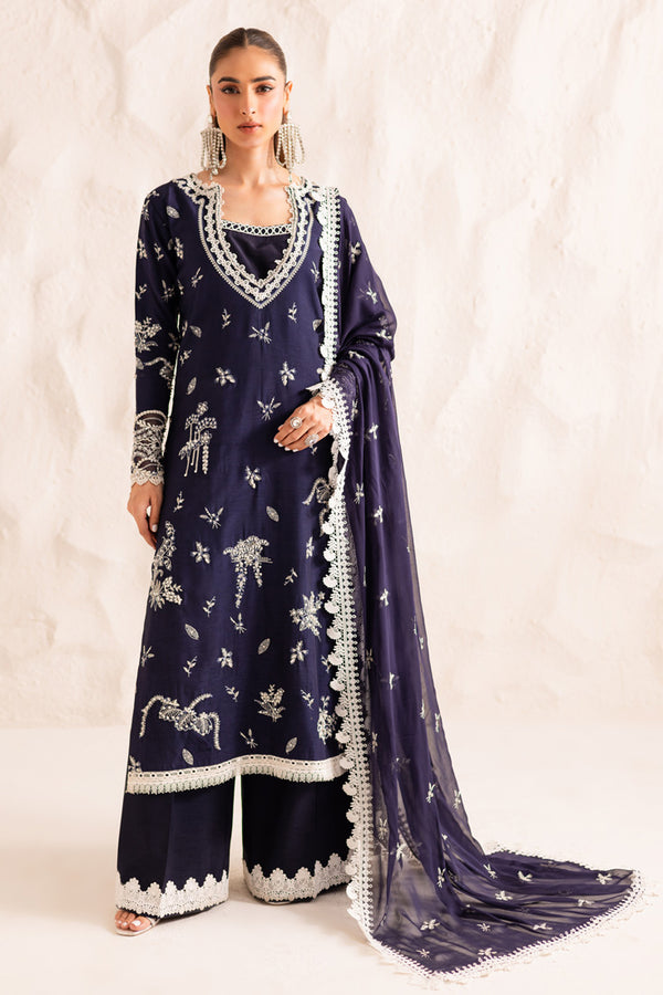 Marjjan | Elyna Lawn | IRINA MP-47 (NAVY BLUE) - Ladies Clothes - Maria Faisal