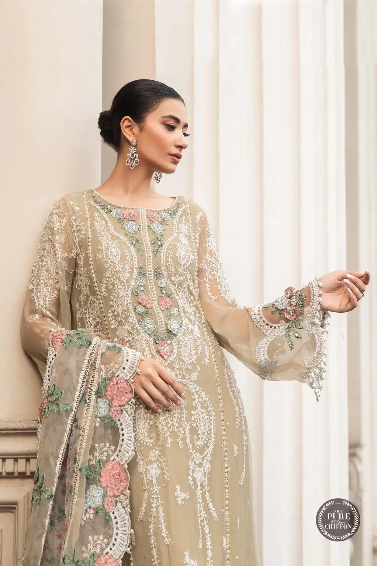 Maria B | Luxury Chiffon Collection | Coffee