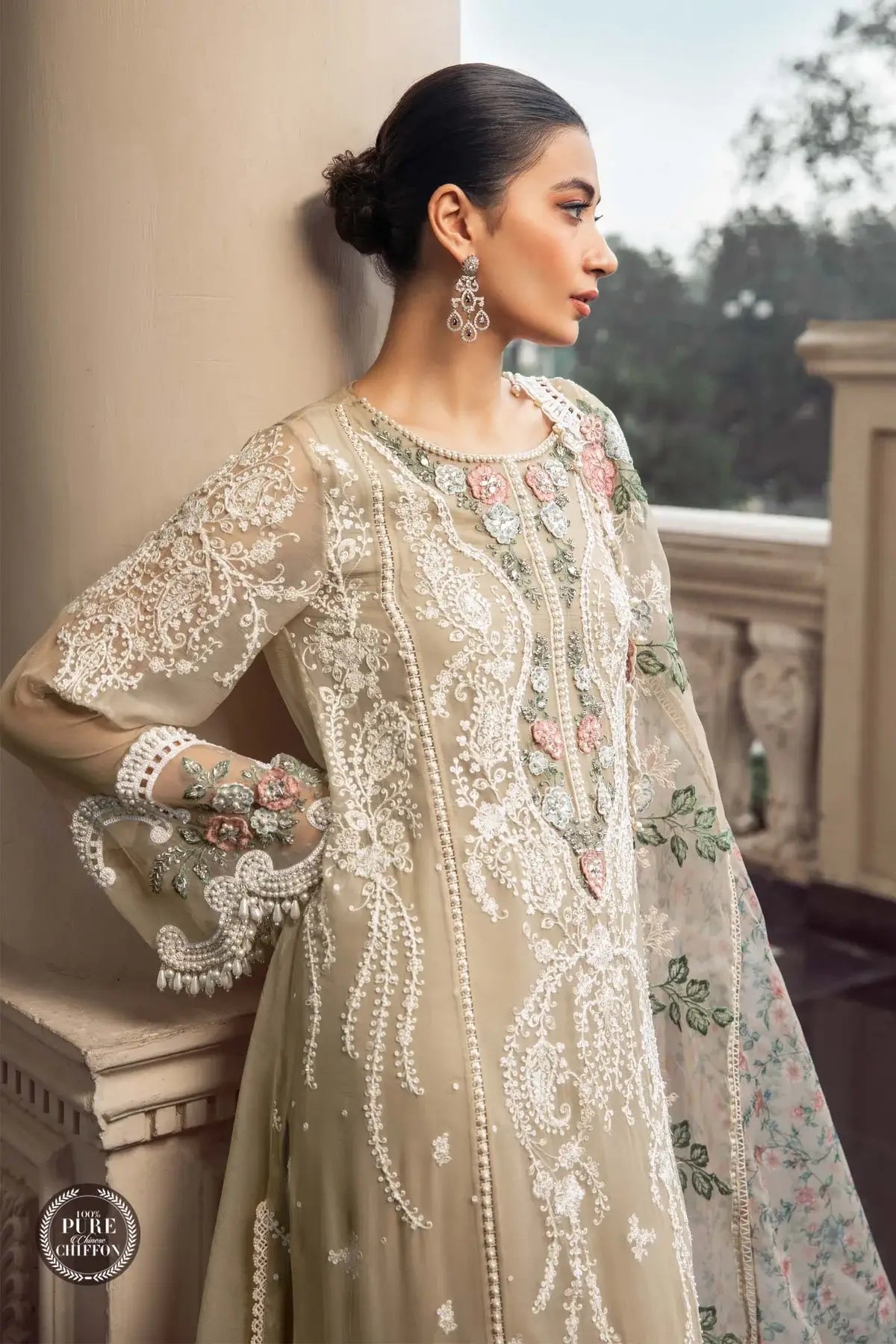 Maria B | Luxury Chiffon Collection | Coffee