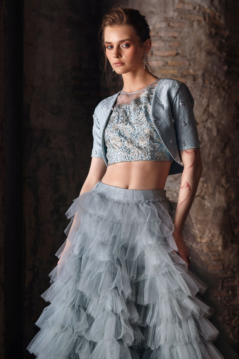 Mushq | Fusion Pret | SATORI - Designer Dress with Intricate embroidery and embellishments. Shop elegent wedding dress at Maria Faisal.