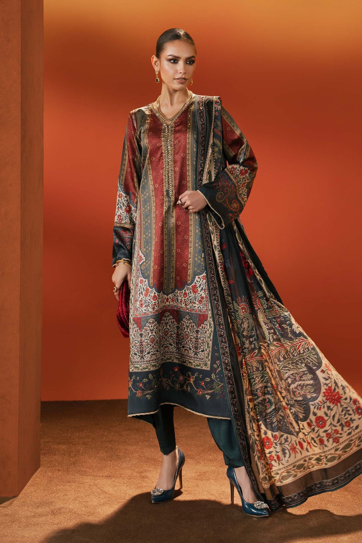 Maria B | Eid Collection 2026 | Mps-Ef26-04 Teal - Luxury Dress - available at Maria Faisal in UK and USA.
