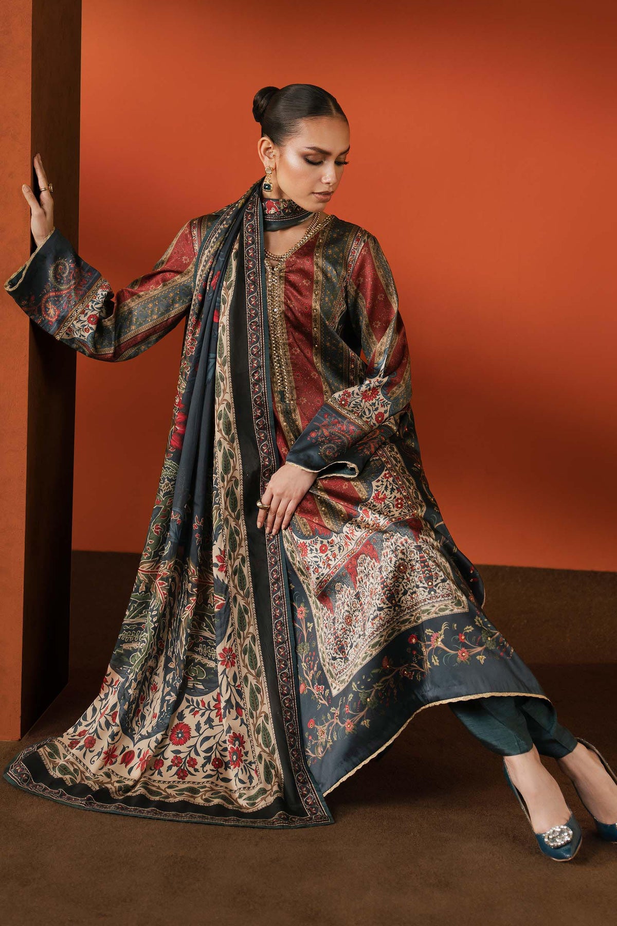 Maria B | Eid Collection 2026 | Mps-Ef26-04 Teal - Luxury Dress - available at Maria Faisal in UK and USA.