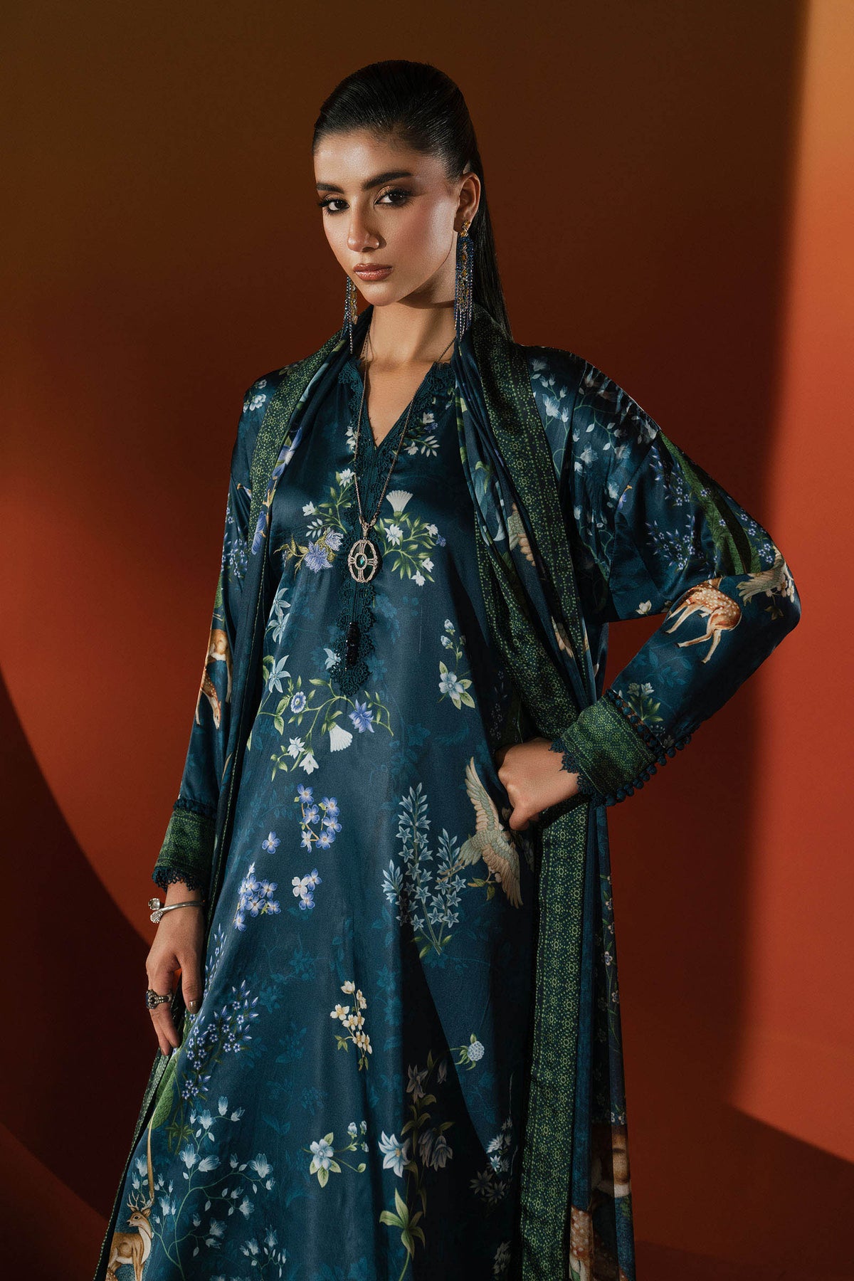 Maria B | Eid Collection 2026 | Mps-Ef26-05 Teal - Luxury Dress - available at Maria Faisal in UK and USA.