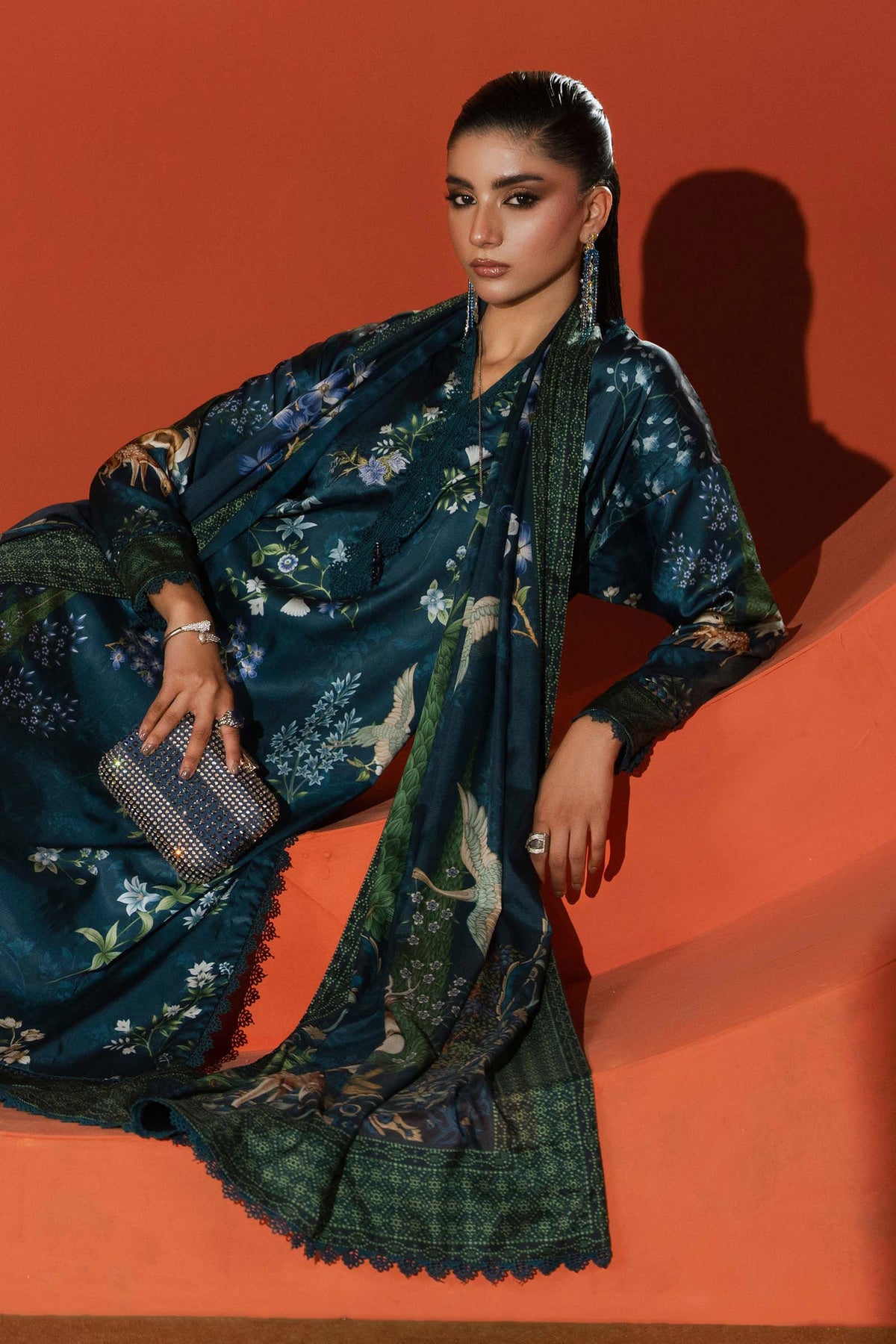 Maria B | Eid Collection 2026 | Mps-Ef26-05 Teal - Luxury Dress - available at Maria Faisal in UK and USA.