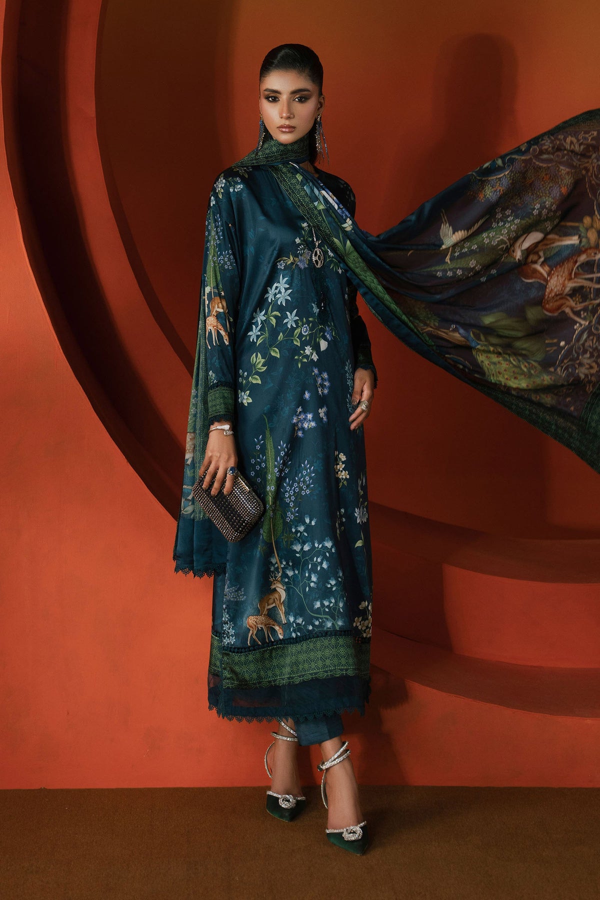 Maria B | Eid Collection 2026 | Mps-Ef26-05 Teal - Luxury Dress - available at Maria Faisal in UK and USA.