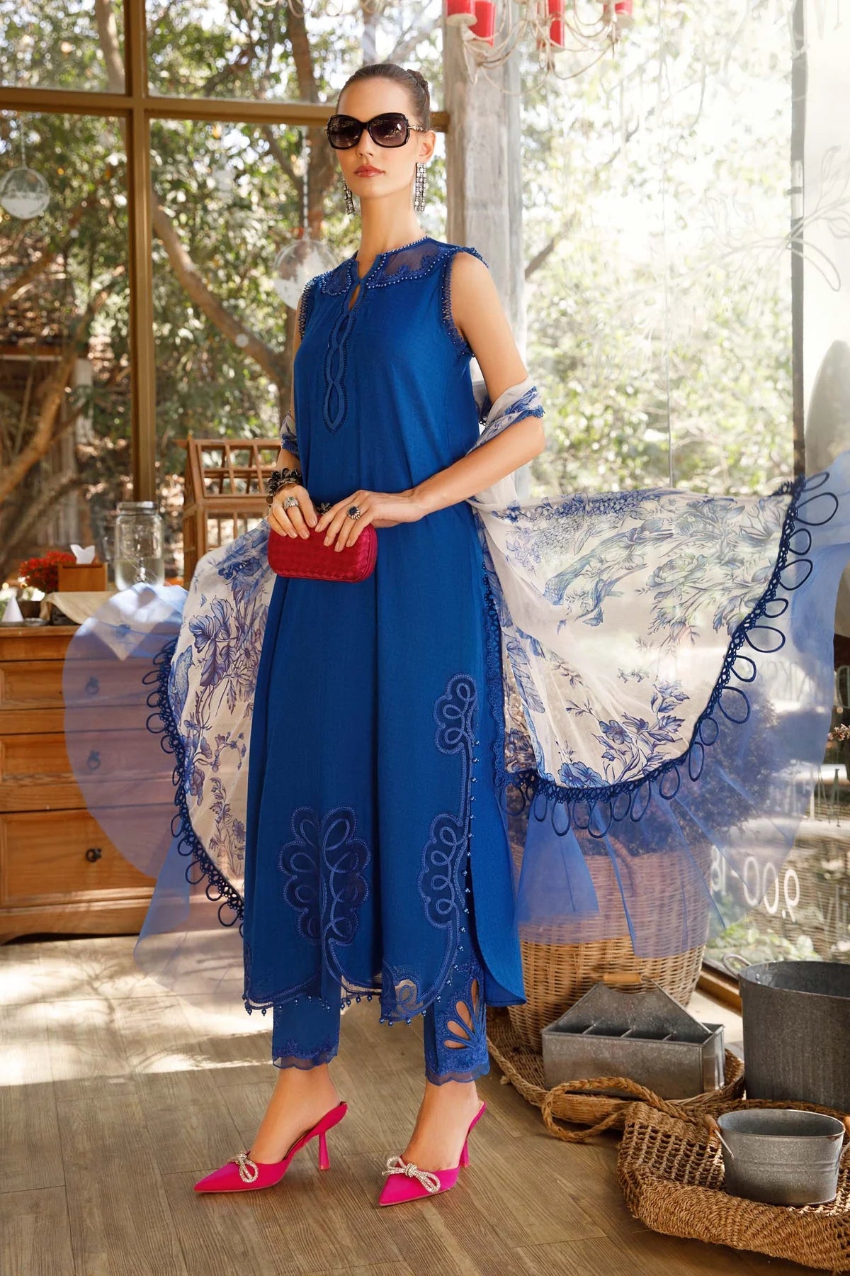 Maria B | M Prints | MPT-1704-B - Luxury Dress - available at Maria Faisal in UK and USA.