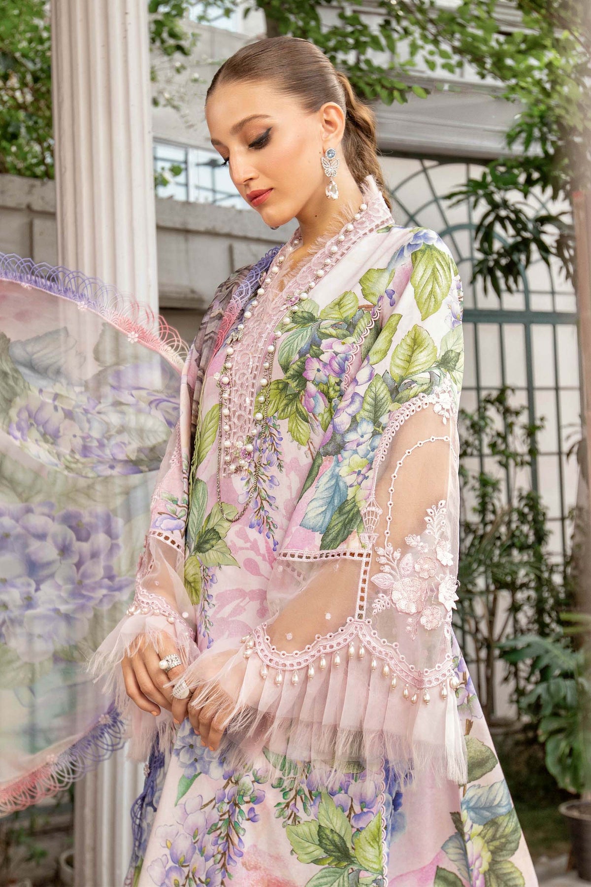Maria B | M Prints | MPT-1901-A - Luxury Dress - available at Maria Faisal in UK and USA.