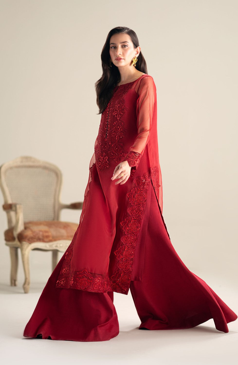 Maryum N Maria | Lagom Ready to Wear | DAHLIA - MS-24211 - Designer Dress with Intricate embroidery and embellishments. Shop elegent wedding dress at Maria Faisal.