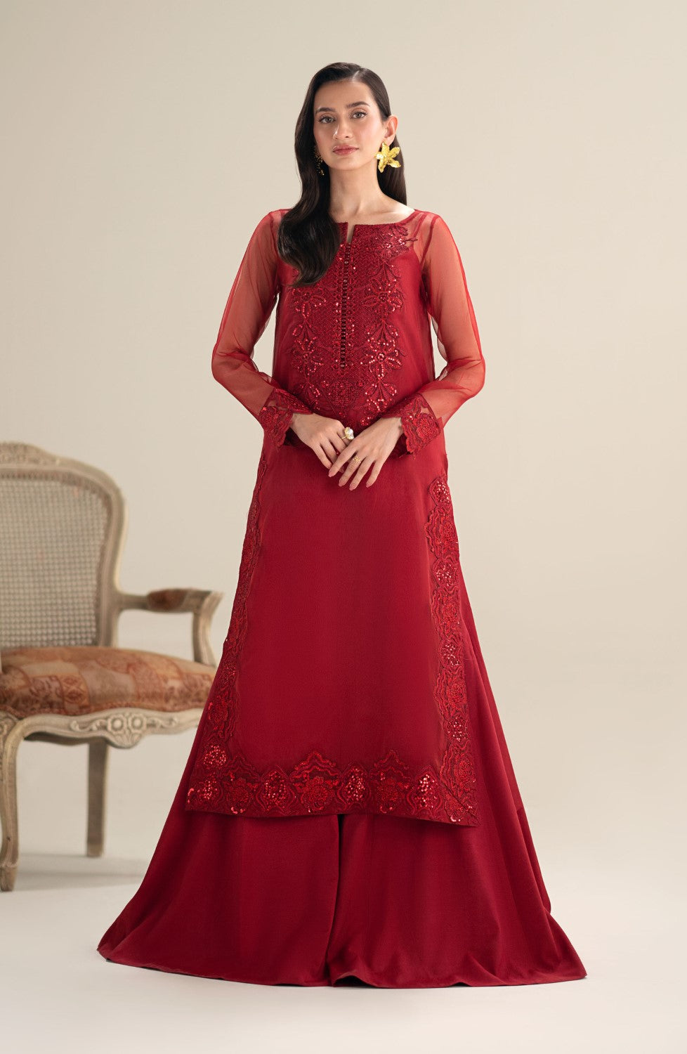 Maryum N Maria | Lagom Ready to Wear | DAHLIA - MS-24211 - Designer Dress with Intricate embroidery and embellishments. Shop elegent wedding dress at Maria Faisal.