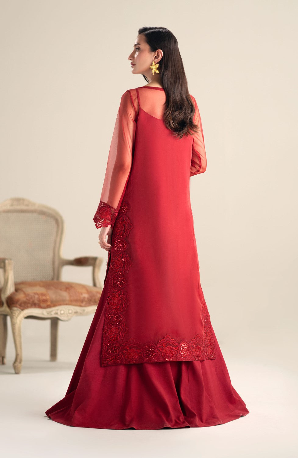 Maryum N Maria | Lagom Ready to Wear | DAHLIA - MS-24211 - Designer Dress with Intricate embroidery and embellishments. Shop elegent wedding dress at Maria Faisal.