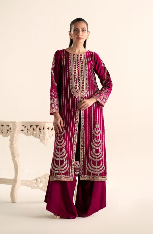 Maryum N Maria | Lagom Ready to Wear | VIOLET - MS-24214 - Designer Dress with Intricate embroidery and embellishments. Shop elegent wedding dress at Maria Faisal.