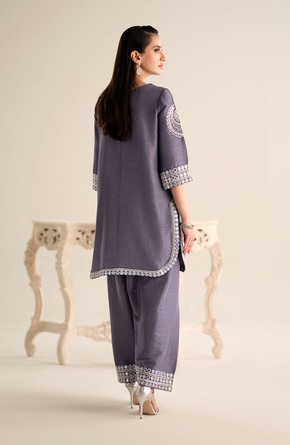 Maryum N Maria | Lagom Ready to Wear | ORCHID - MS-24218 - Designer Dress with Intricate embroidery and embellishments. Shop elegent wedding dress at Maria Faisal.