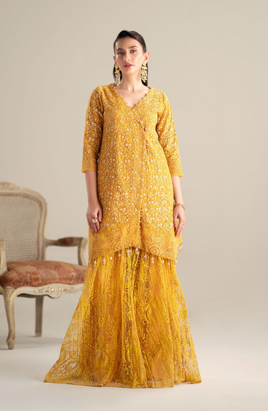 Maryum N Maria | Lagom Ready to Wear | PETUNIA - MS-24220 - Designer Dress with Intricate embroidery and embellishments. Shop elegent wedding dress at Maria Faisal.
