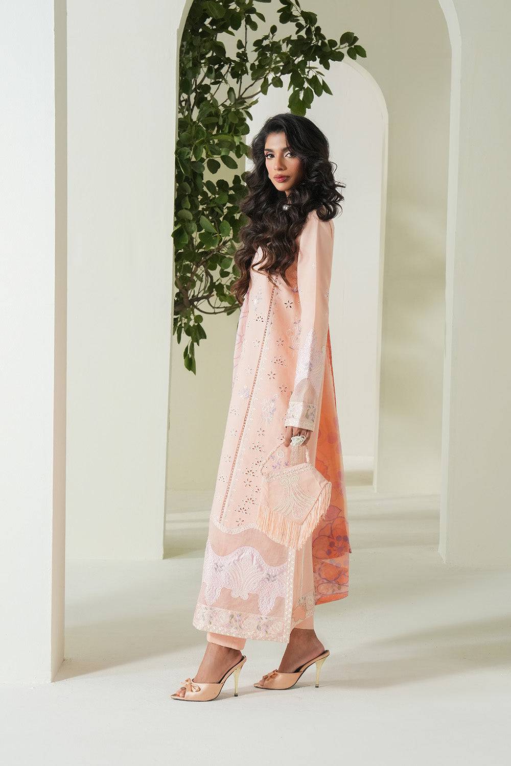 Maryum N Maria | Soiree Lawn | Peachy Delight by Maria Faisal - Registered Vendor of : Maryam N Maria - type : Ladies Clothes - 100% original wedding dresses