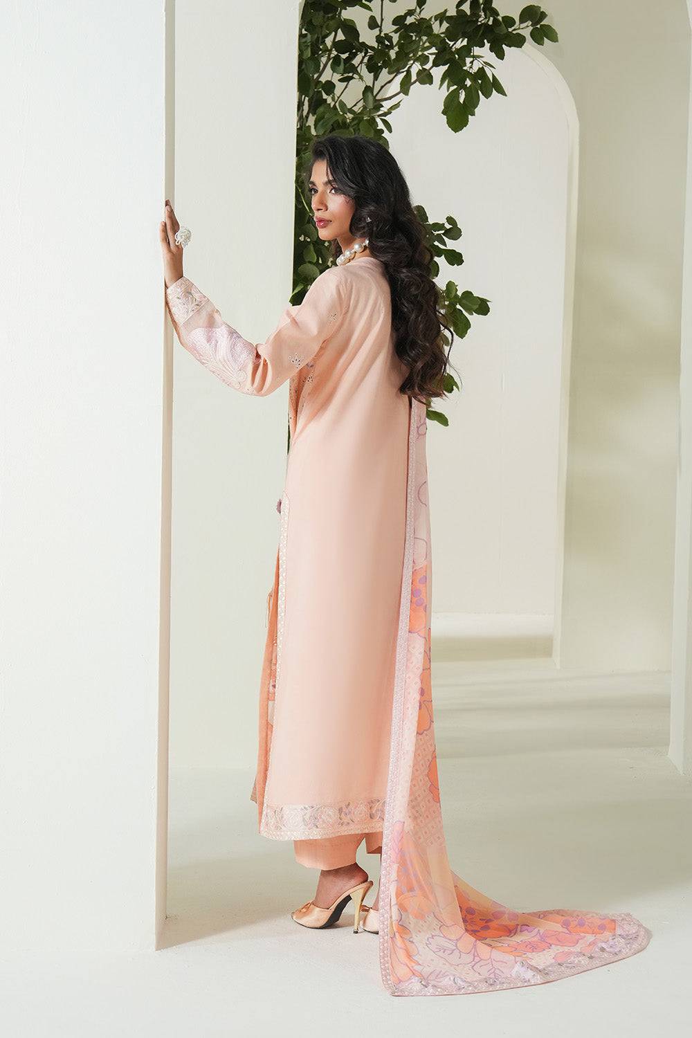Maryum N Maria | Soiree Lawn | Peachy Delight by Maria Faisal - Registered Vendor of : Maryam N Maria - type : Ladies Clothes - 100% original wedding dresses