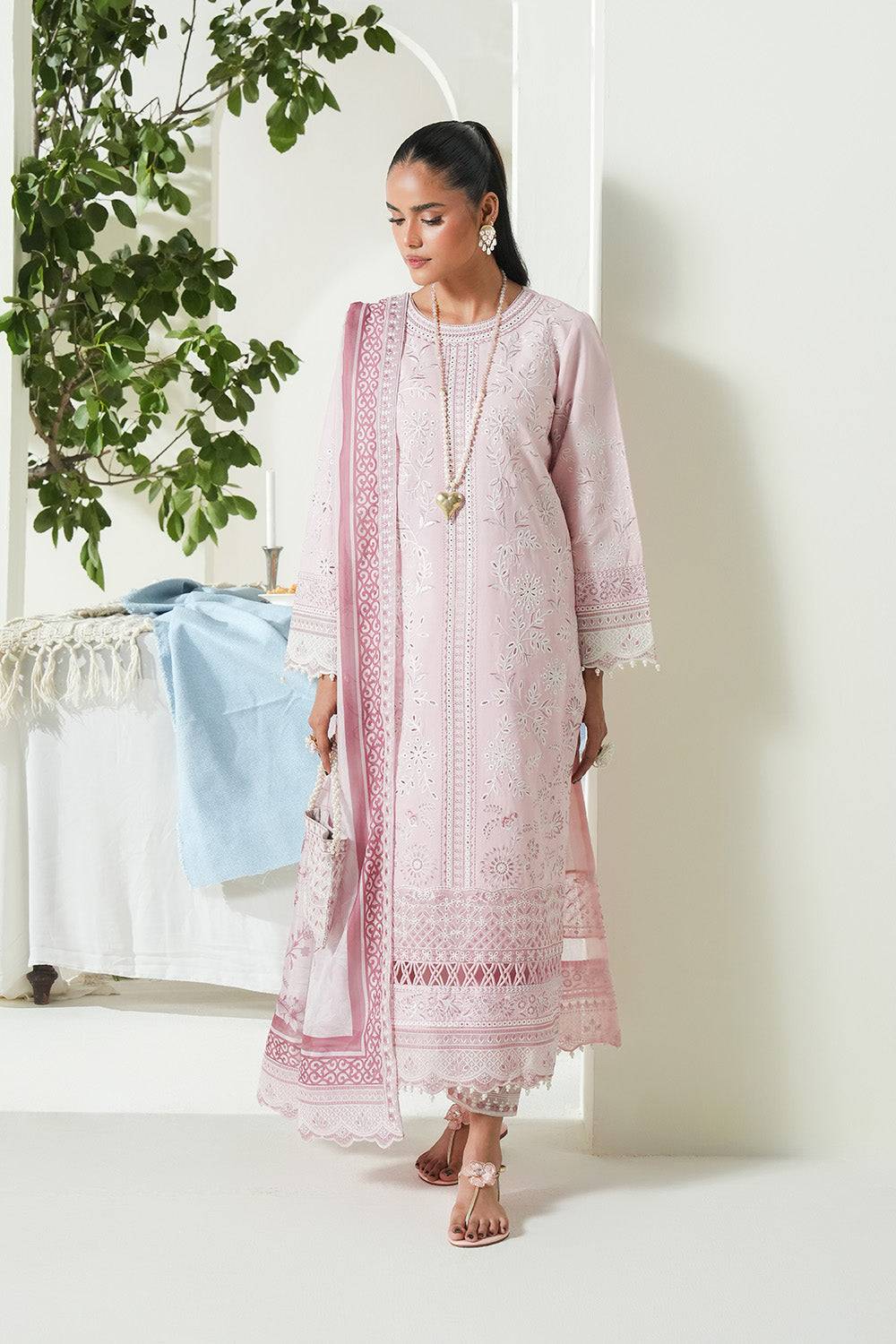 Maryum N Maria | Soiree Lawn | Salmon by Maria Faisal - Registered Vendor of : Maryam N Maria - type : Ladies Clothes - 100% original wedding dresses
