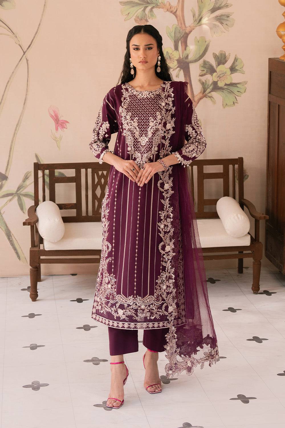 Maryum N Maria | Eid Luxury Lawn 25 | ALALEH - MS50163 by Maria Faisal - Registered Vendor of : Maryum N Maria - type : Ladies Clothes - 100% original wedding dresses