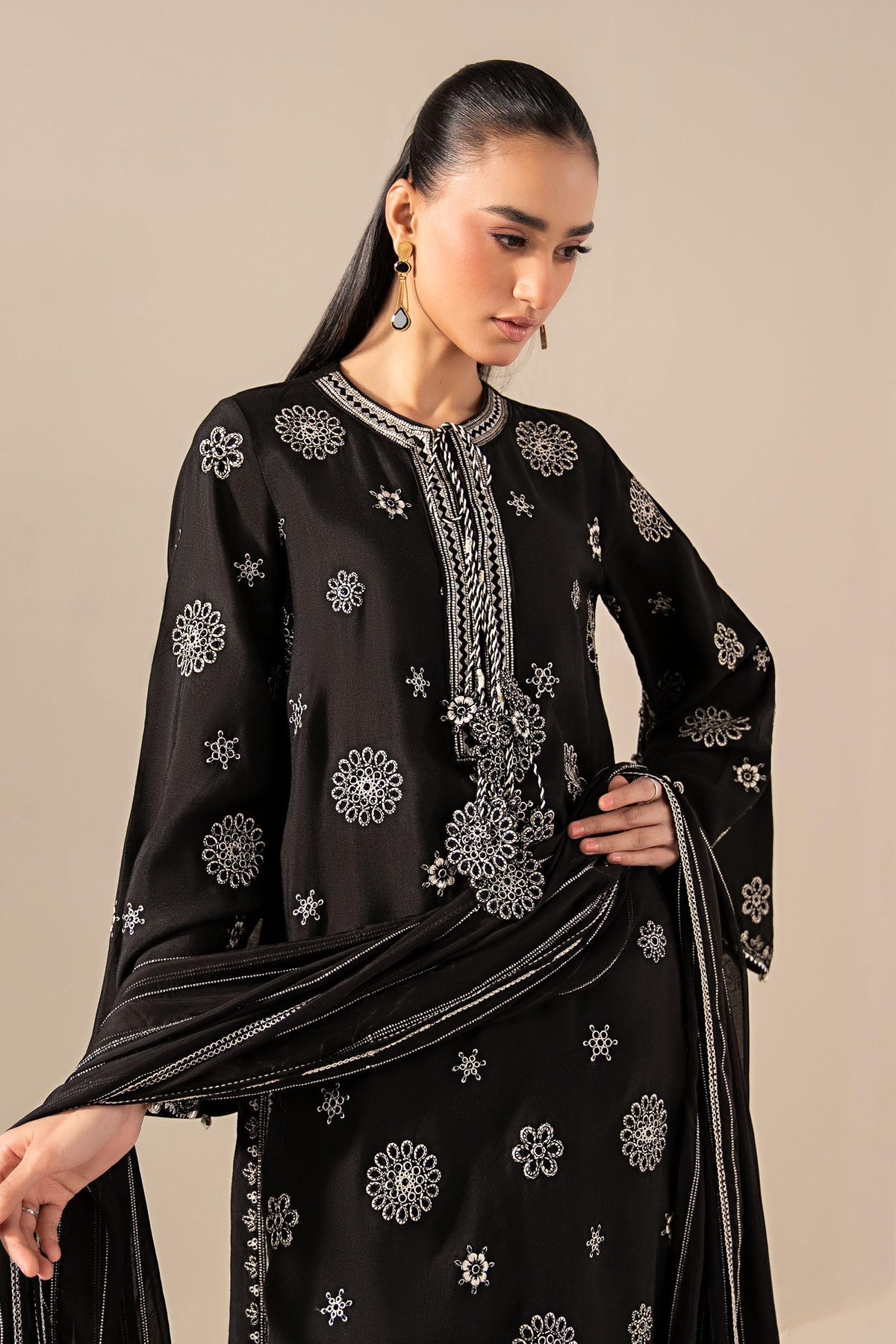 Maria B | Eid Collection 2026 | Mst-Ef26-08 Black - Luxury Dress - available at Maria Faisal in UK and USA.