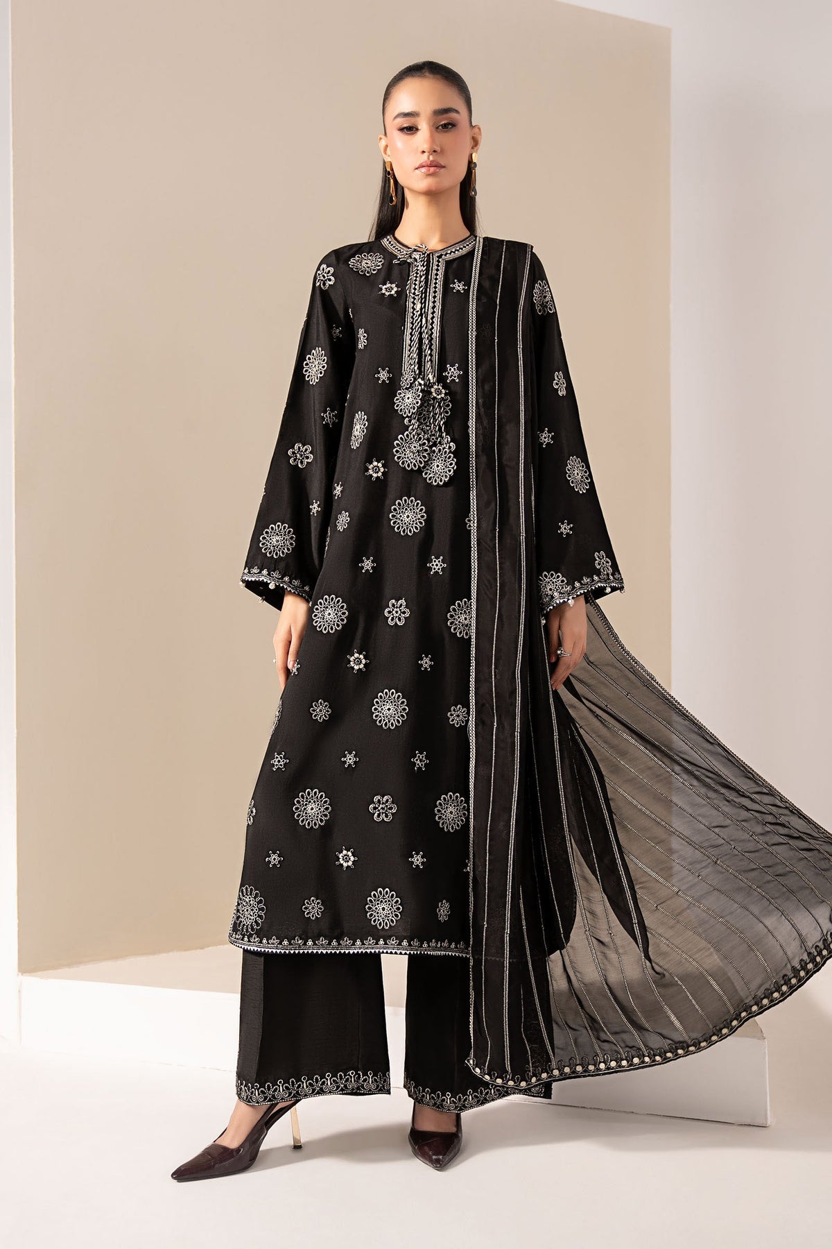 Maria B | Eid Collection 2026 | Mst-Ef26-08 Black - Luxury Dress - available at Maria Faisal in UK and USA.