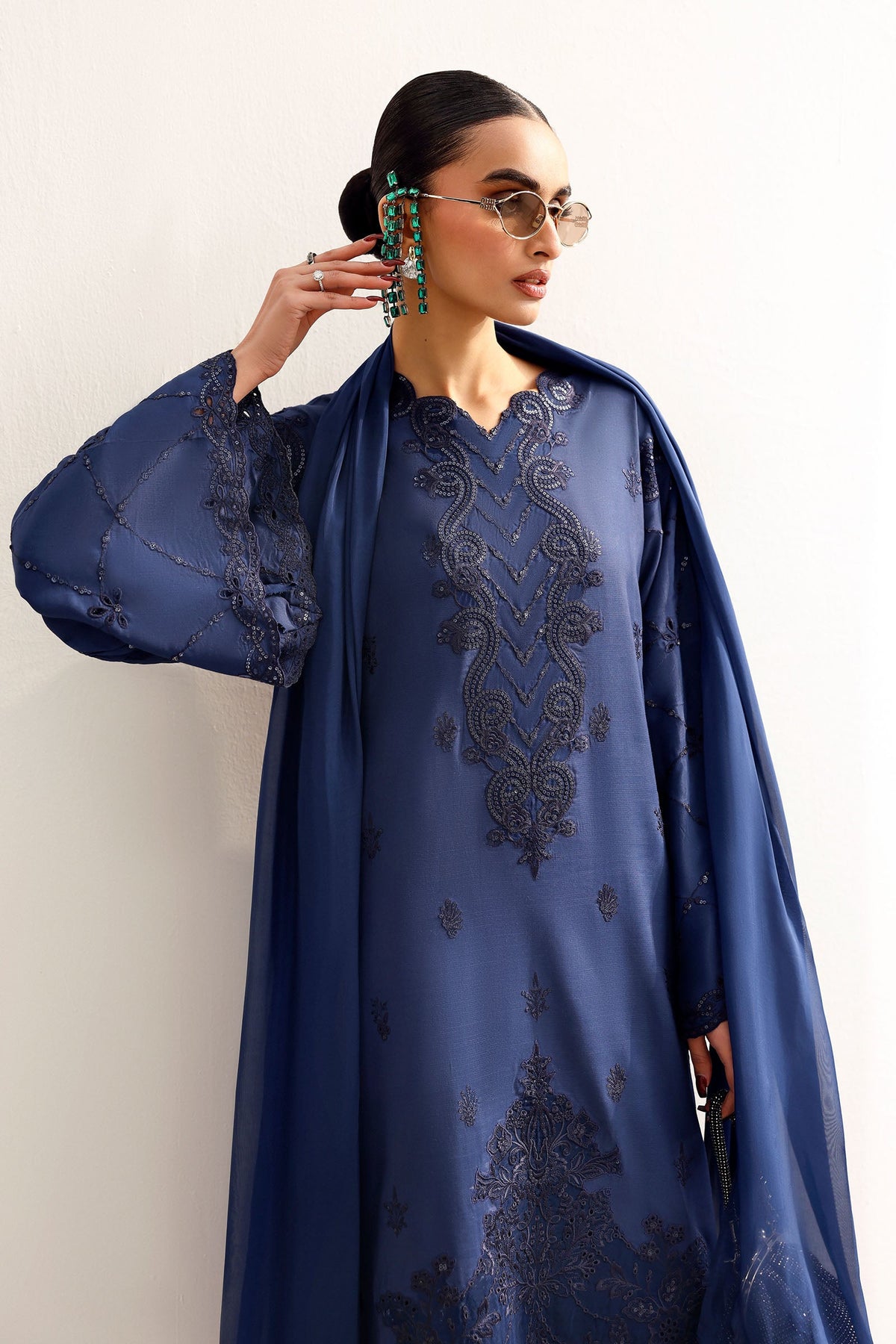 Maria B | Eid Collection 2026 | Mst-Ef26-32 Blue - Luxury Dress - available at Maria Faisal in UK and USA.