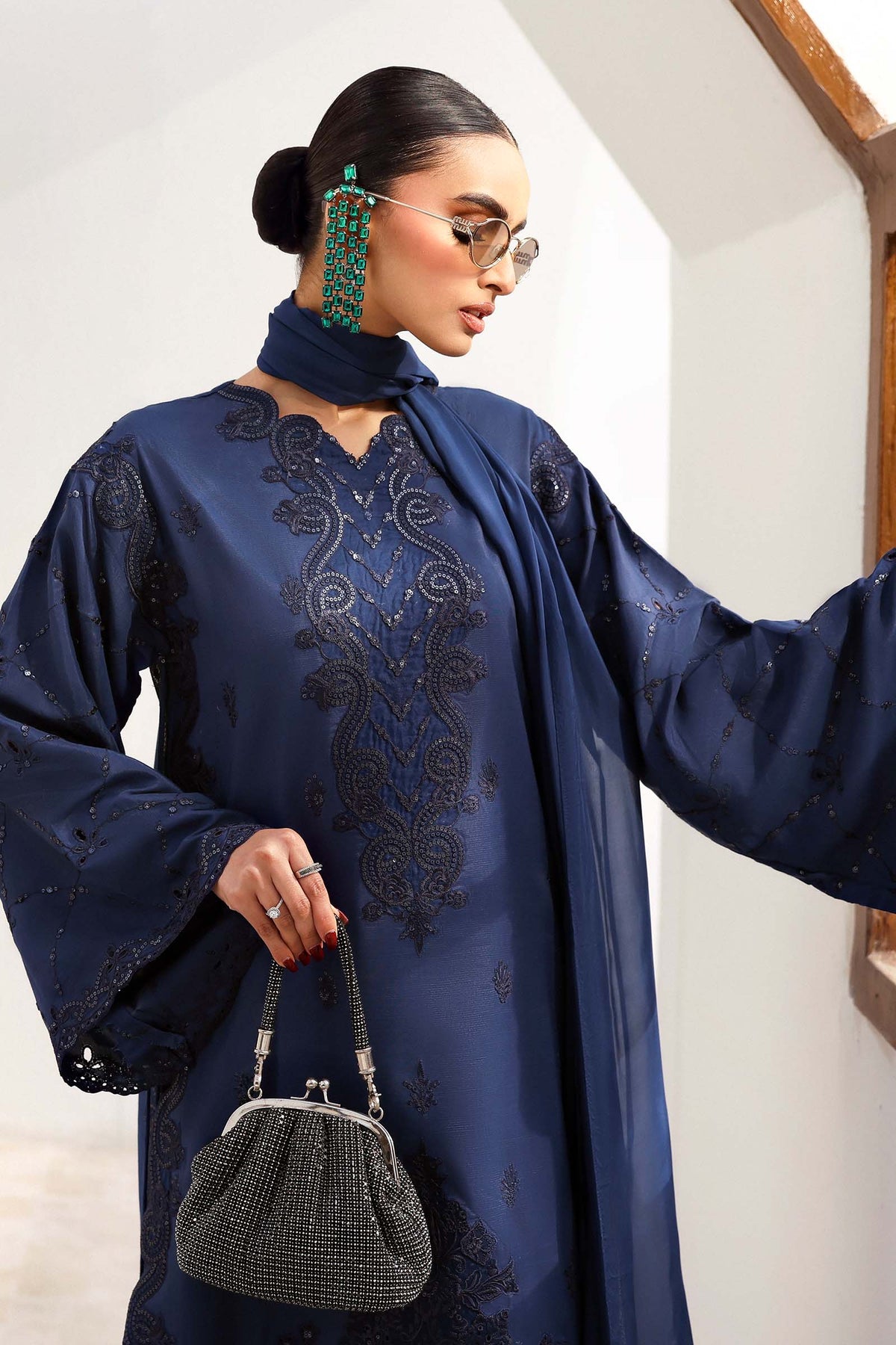Maria B | Eid Collection 2026 | Mst-Ef26-32 Blue - Luxury Dress - available at Maria Faisal in UK and USA.