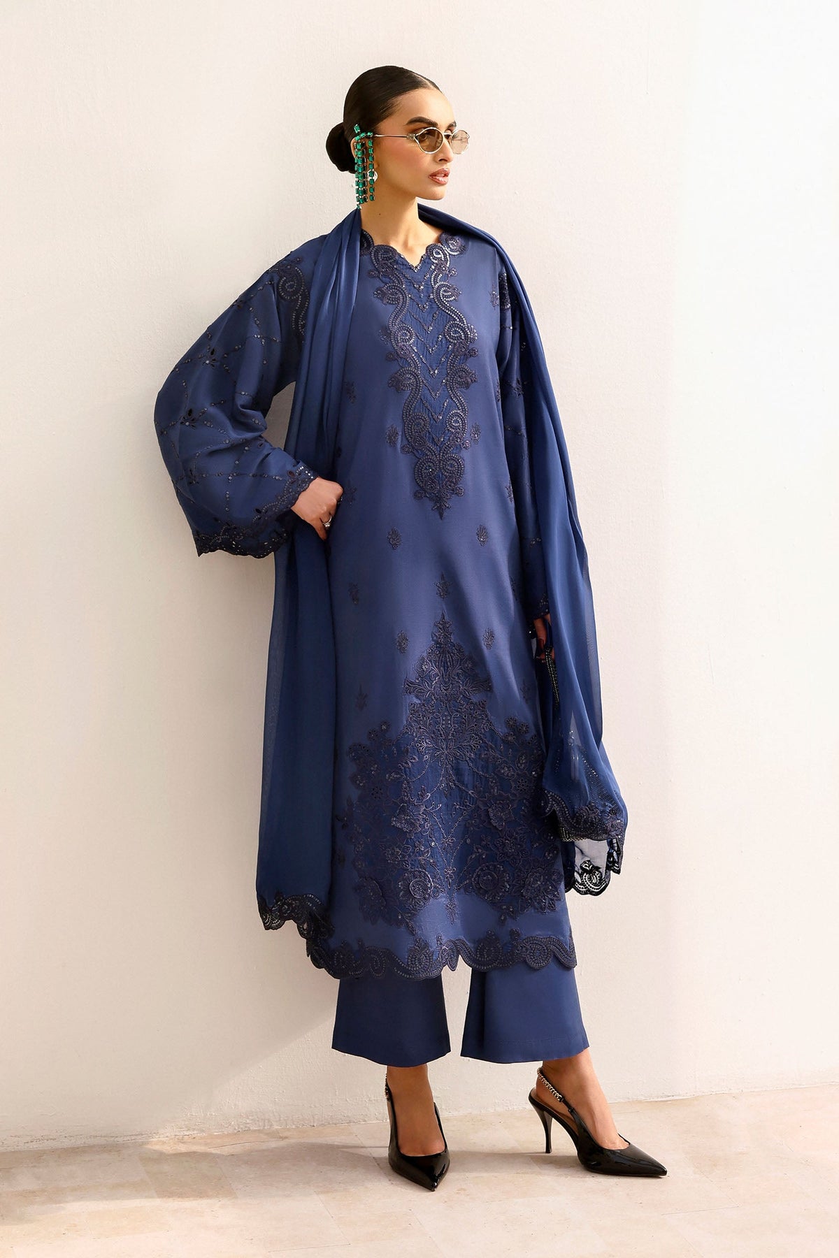 Maria B | Eid Collection 2026 | Mst-Ef26-32 Blue - Luxury Dress - available at Maria Faisal in UK and USA.