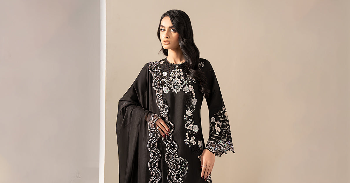 Maria B | Eid Collection 2026 | Mst-Ef26-33 Black - Luxury Dress - available at Maria Faisal in UK and USA.